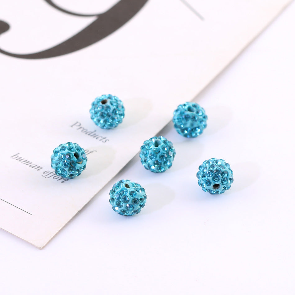 Bling Bling Sparkling Clay Beads with Acrylic Rhinestones, 8mm