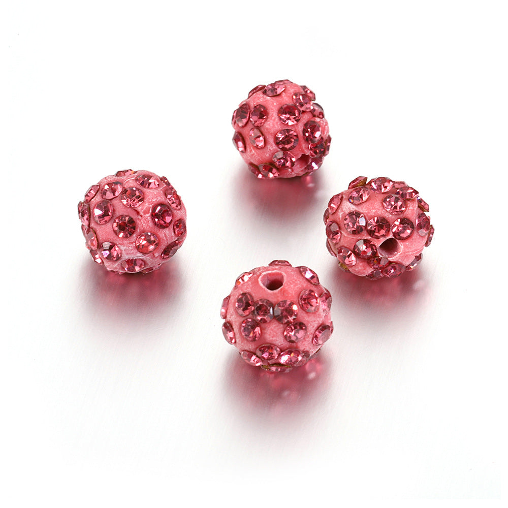 Bling Bling Sparkling Clay Beads with Acrylic Rhinestones, 8mm