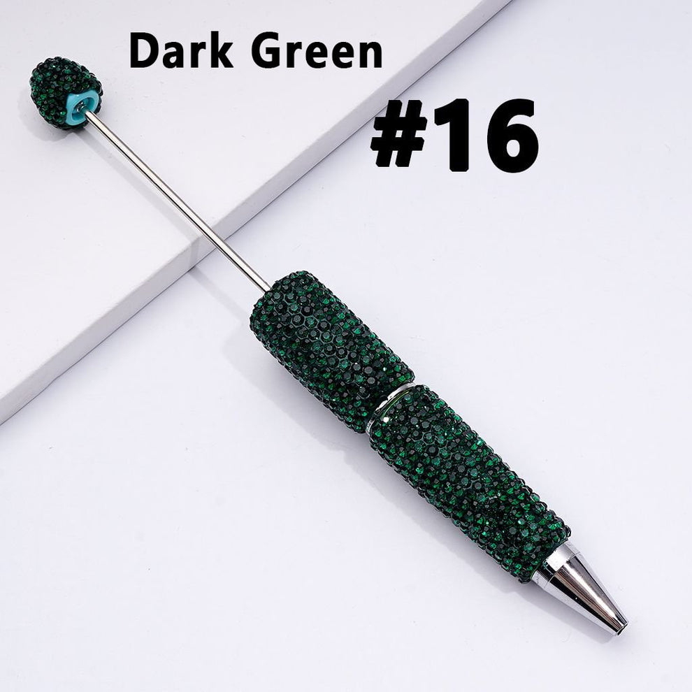 Cross-border new bead pen DIY heavy industry diamond-encrusted bead pen hand-pasted full diamond bead ballpoint pen plastic pen