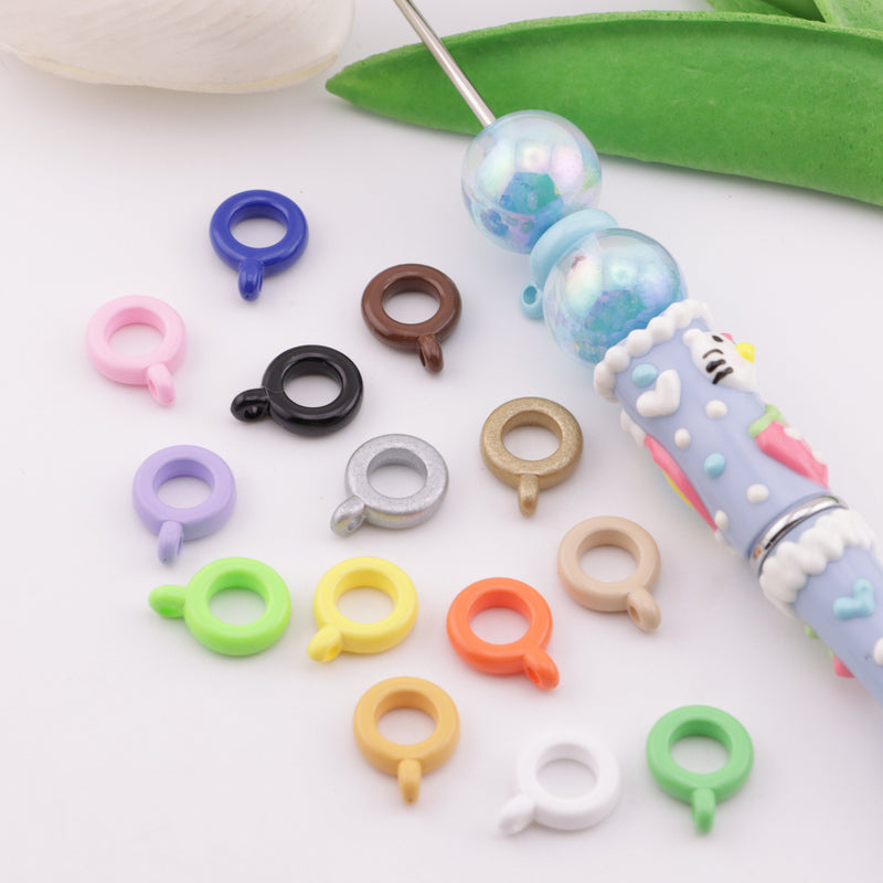 Random Mix Macaron Acrylic Loose Beads High Quality DIY Jewelry Accessories Round Buckle Pendant Mobile Phone Chain Pendant Accessories