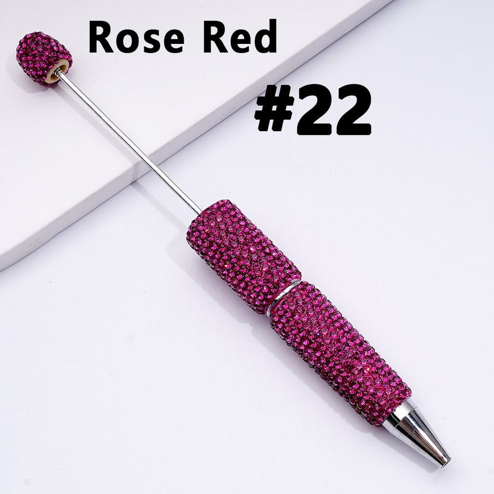 Cross-border new bead pen DIY heavy industry diamond-encrusted bead pen hand-pasted full diamond bead ballpoint pen plastic pen