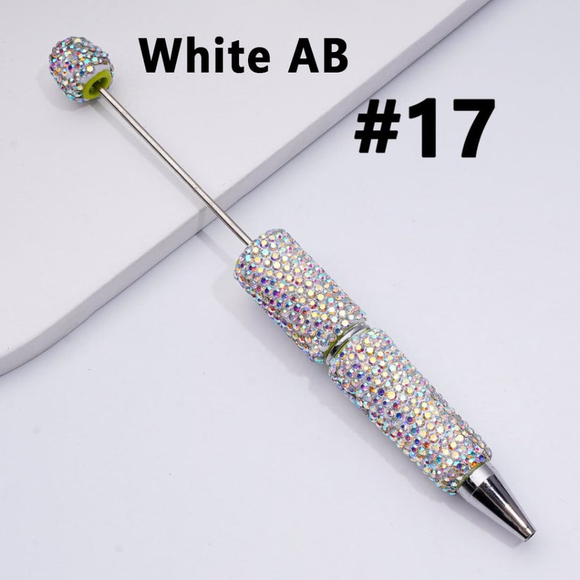 Beadable Clay Pens with Shiny Rhinestones Covered the Entire Pen