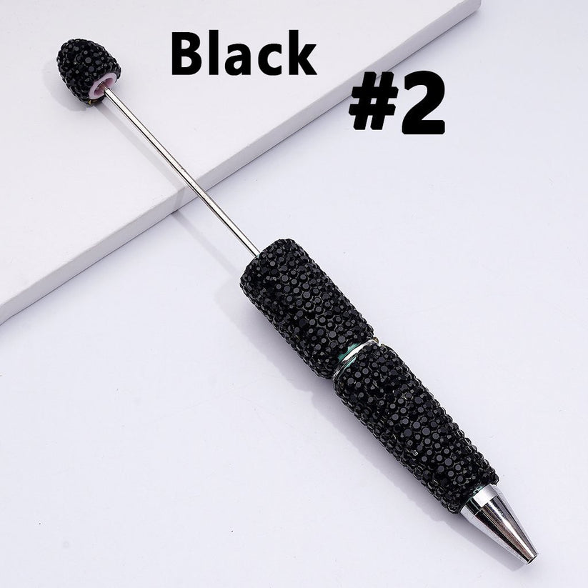Beadable Clay Pens with Shiny Rhinestones Covered the Entire Pen