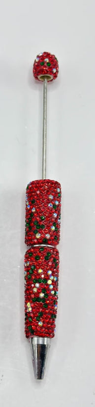 Christmas Series Beadable Pens with Multi Color Rhinestones