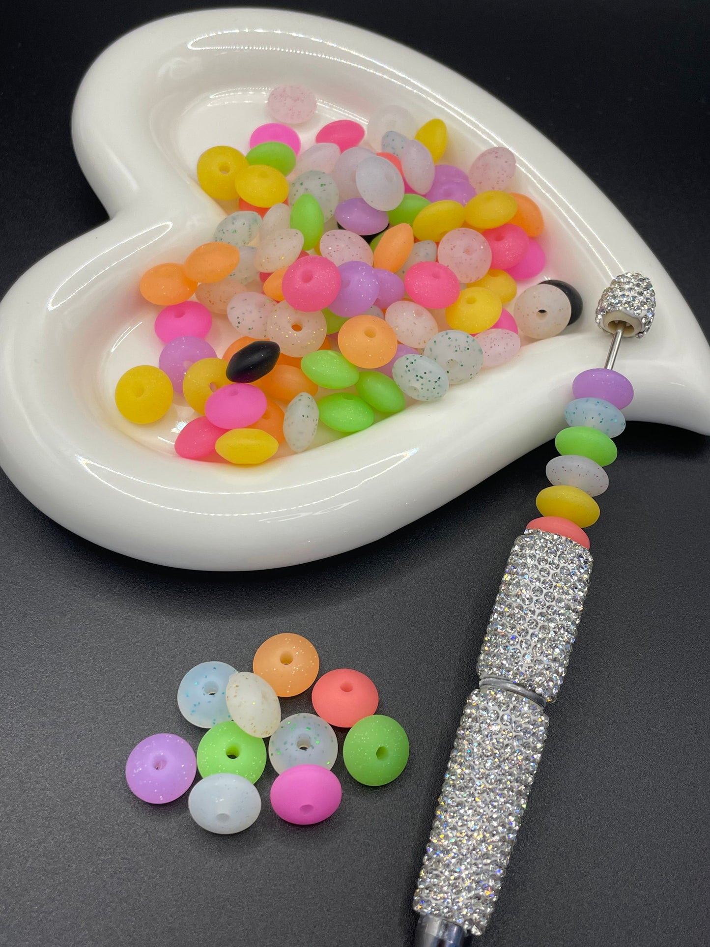 Flat round silicone beads Various colors to mix and match 12mm