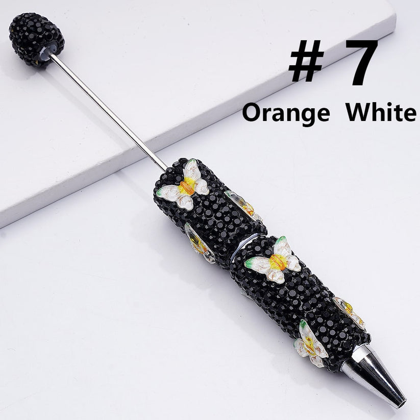 Double Color Butterfly Black Rhinestones Beadable Clay Pens