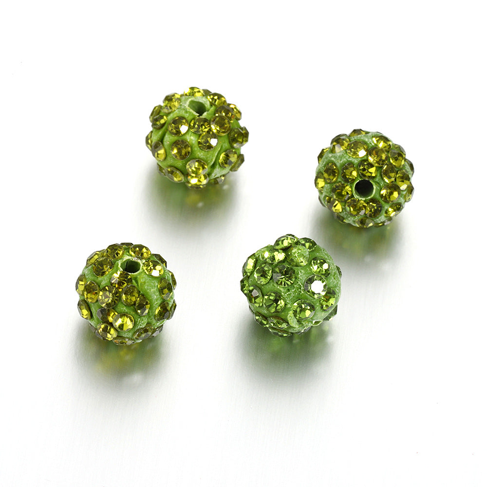 Bling Bling Sparkling Clay Beads with Acrylic Rhinestones, 8mm