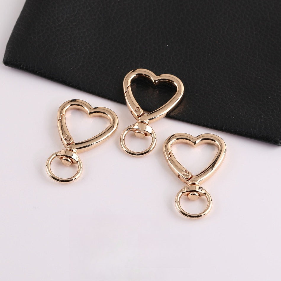 41 * 26Mm Gold Love Keychain Car Keychain Spring Buckle Multi-function Luggage Buckle Pendant Small Accessories