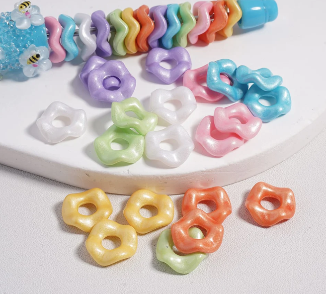 Acrylic Spacer Beads Wavy Shape, Light Color Series,16mm