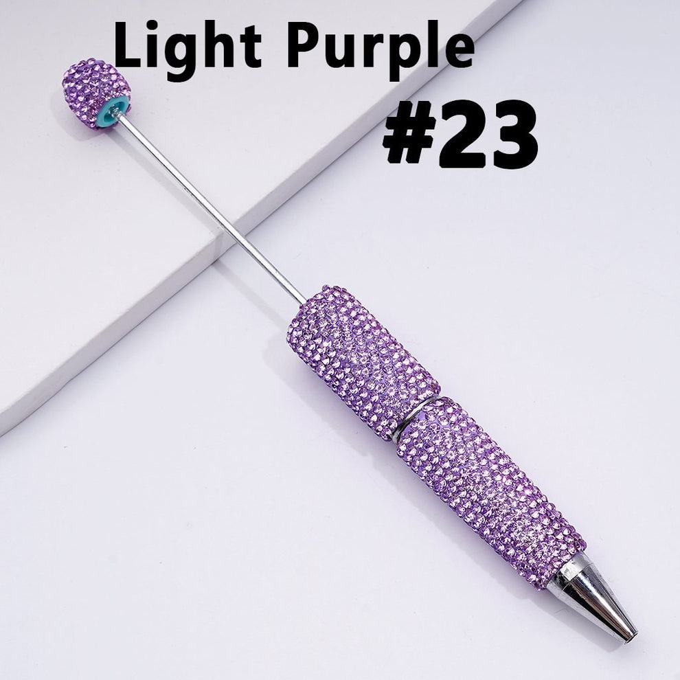 Cross-border new bead pen DIY heavy industry diamond-encrusted bead pen hand-pasted full diamond bead ballpoint pen plastic pen
