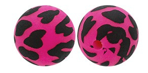 15Mm Cow Series Watermark Food Grade Silicone Round Beads Baby Toothpaste DIY Decorative Loose Beads Spot Wholesale