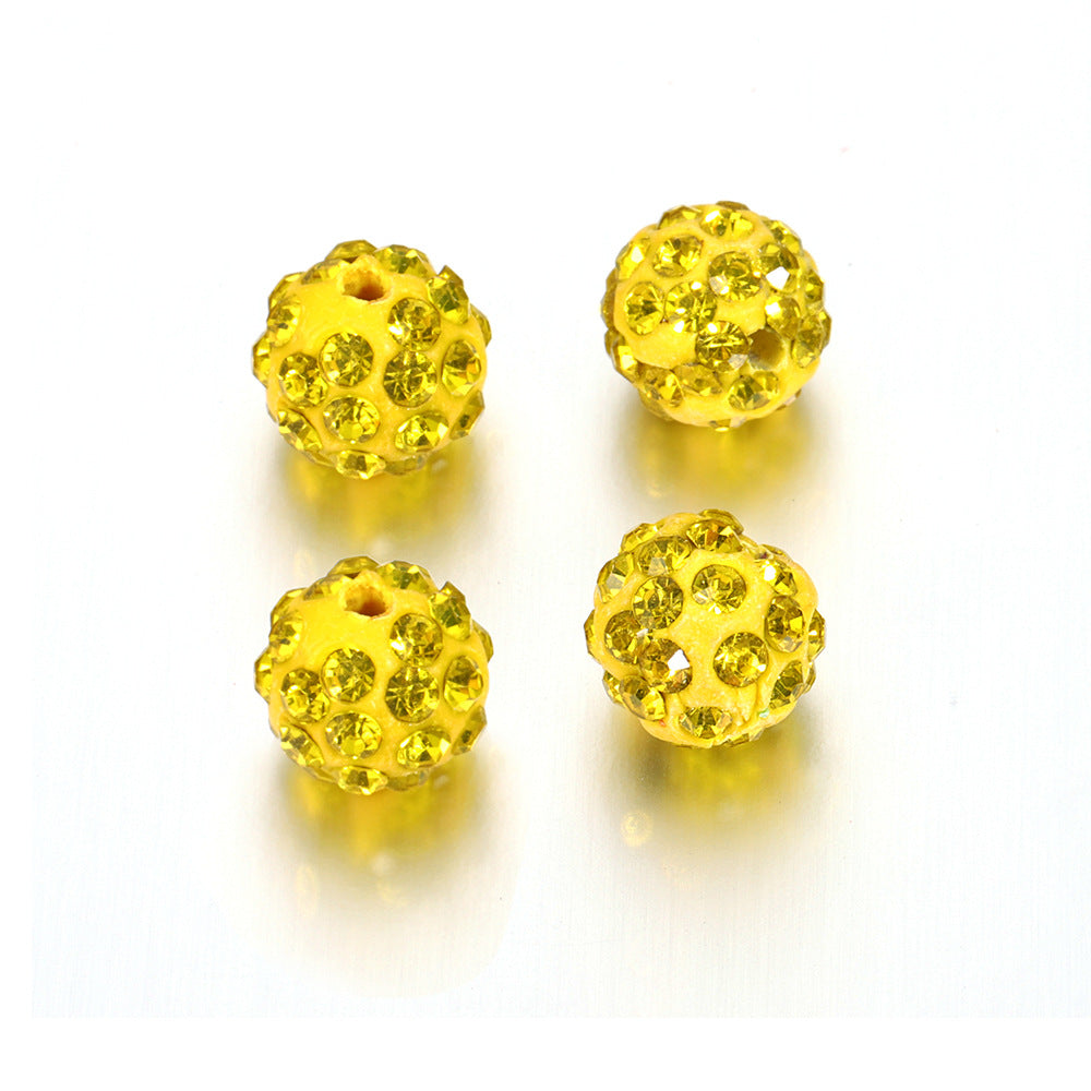 Bling Bling Sparkling Clay Beads with Acrylic Rhinestones, 8mm