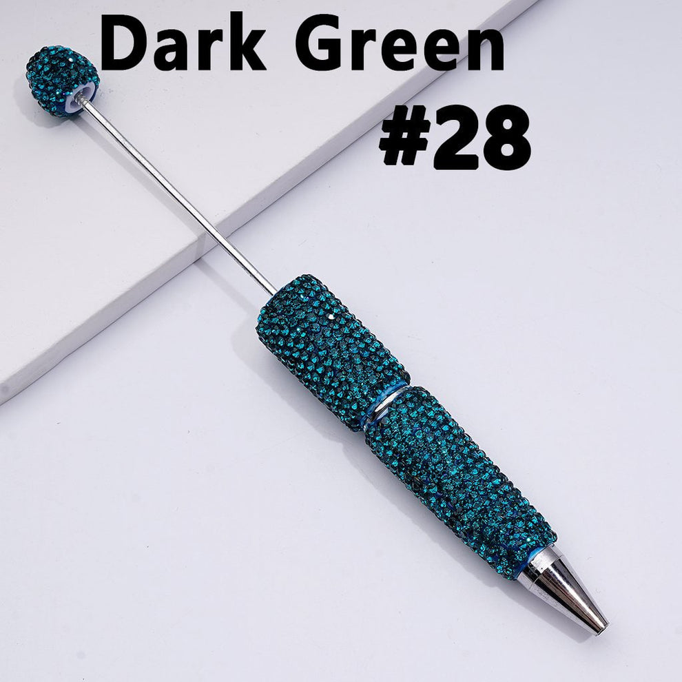 Cross-border new bead pen DIY heavy industry diamond-encrusted bead pen hand-pasted full diamond bead ballpoint pen plastic pen