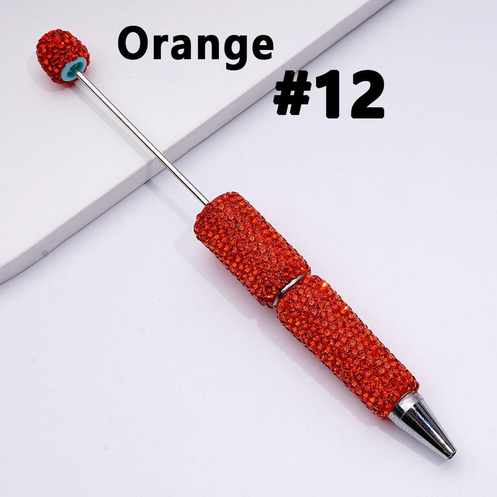 Cross-border new bead pen DIY heavy industry diamond-encrusted bead pen hand-pasted full diamond bead ballpoint pen plastic pen