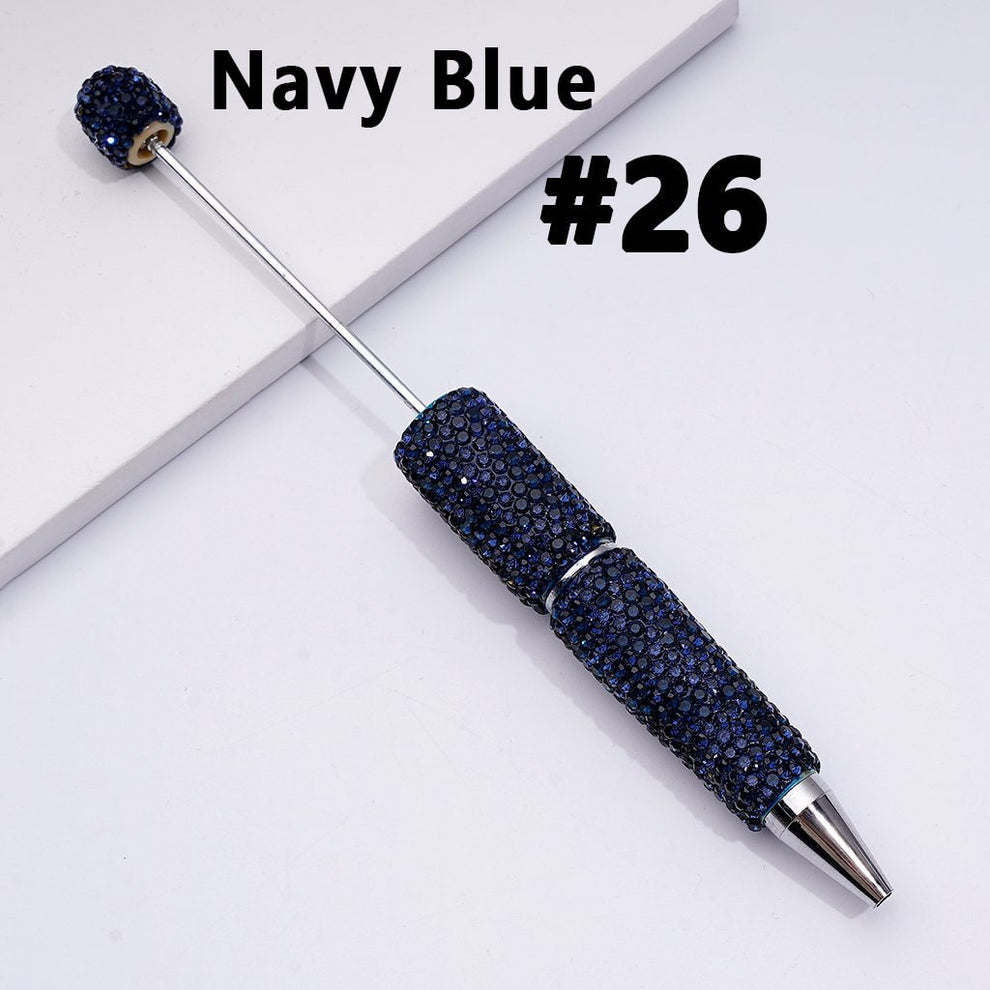 Cross-border new bead pen DIY heavy industry diamond-encrusted bead pen hand-pasted full diamond bead ballpoint pen plastic pen