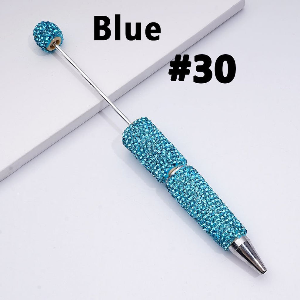Cross-border new bead pen DIY heavy industry diamond-encrusted bead pen hand-pasted full diamond bead ballpoint pen plastic pen