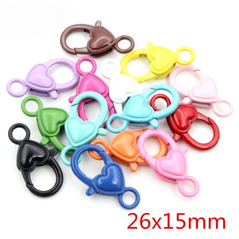 26*15mm A Variety of Multi-color Random Mixed Key Rings, Lobster Buckles, Jumping Rings, Open Rings, Jewelry Accessories Random Mix #AE1-36