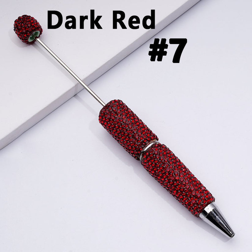 Beadable Clay Pens with Shiny Rhinestones Covered the Entire Pen