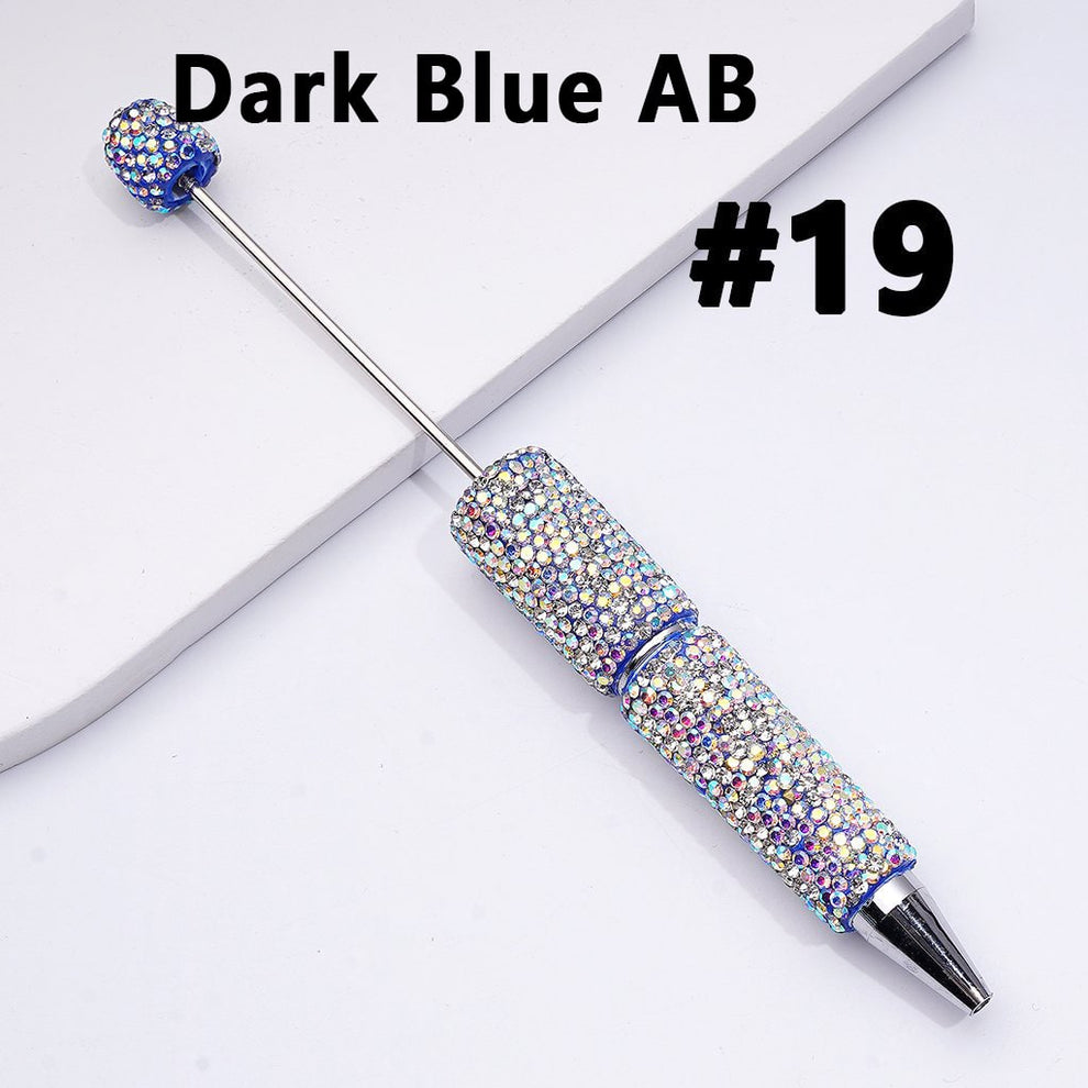 Cross-border new bead pen DIY heavy industry diamond-encrusted bead pen hand-pasted full diamond bead ballpoint pen plastic pen