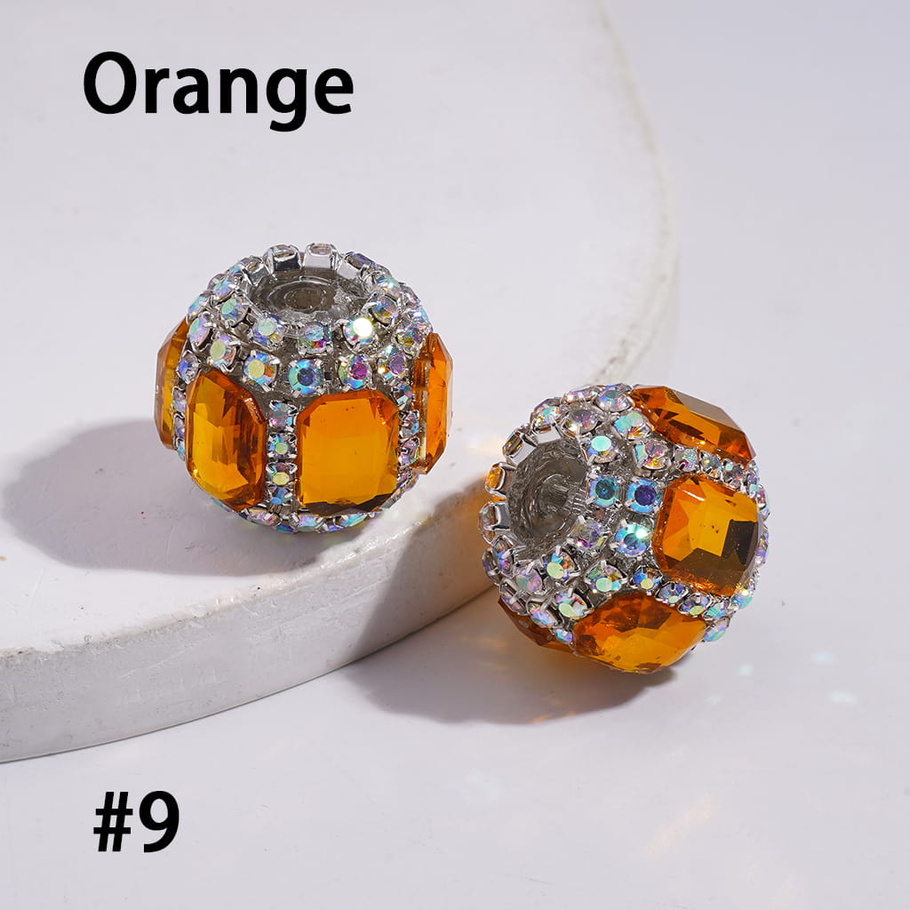Acrylic Beads with Octagonal and AB Rhinestone Chains