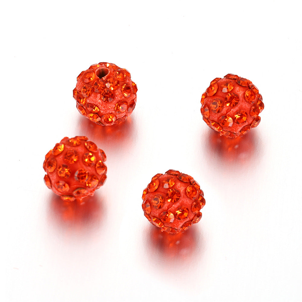 Bling Bling Sparkling Clay Beads with Acrylic Rhinestones, 8mm