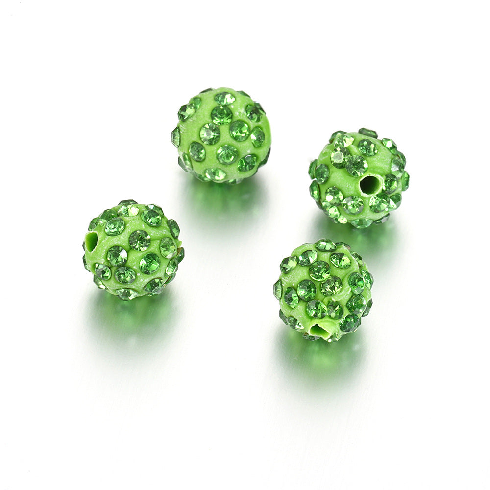 Bling Bling Sparkling Clay Beads with Acrylic Rhinestones, 8mm