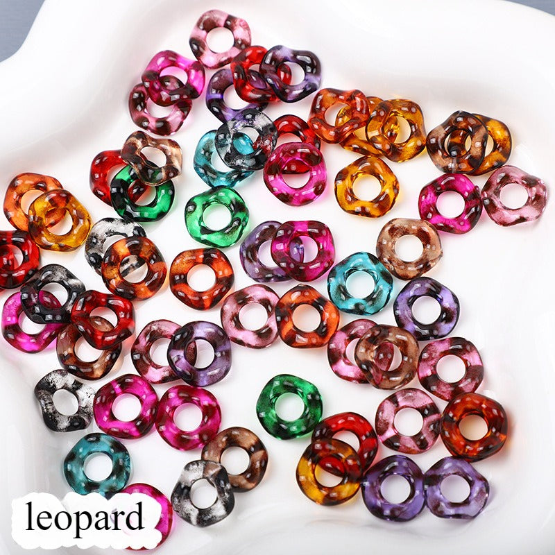 16mm Stacked Le Hexagonal Feel Paint Macaron Color Round Wavy Lace DIY Handmade Hair Accessories Bracelet Accessories