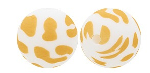 15Mm Cow Series Watermark Food Grade Silicone Round Beads Baby Toothpaste DIY Decorative Loose Beads Spot Wholesale