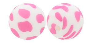 15Mm Cow Series Watermark Food Grade Silicone Round Beads Baby Toothpaste DIY Decorative Loose Beads Spot Wholesale