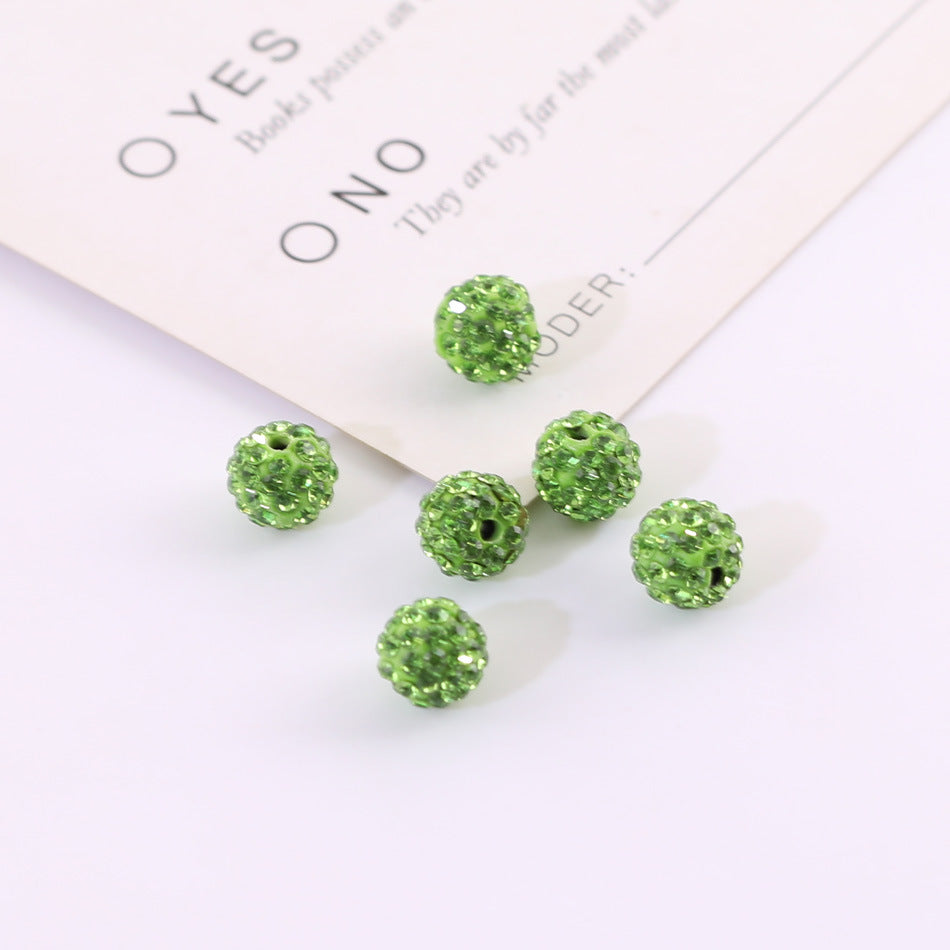 Bling Bling Sparkling Clay Beads with Acrylic Rhinestones, 8mm
