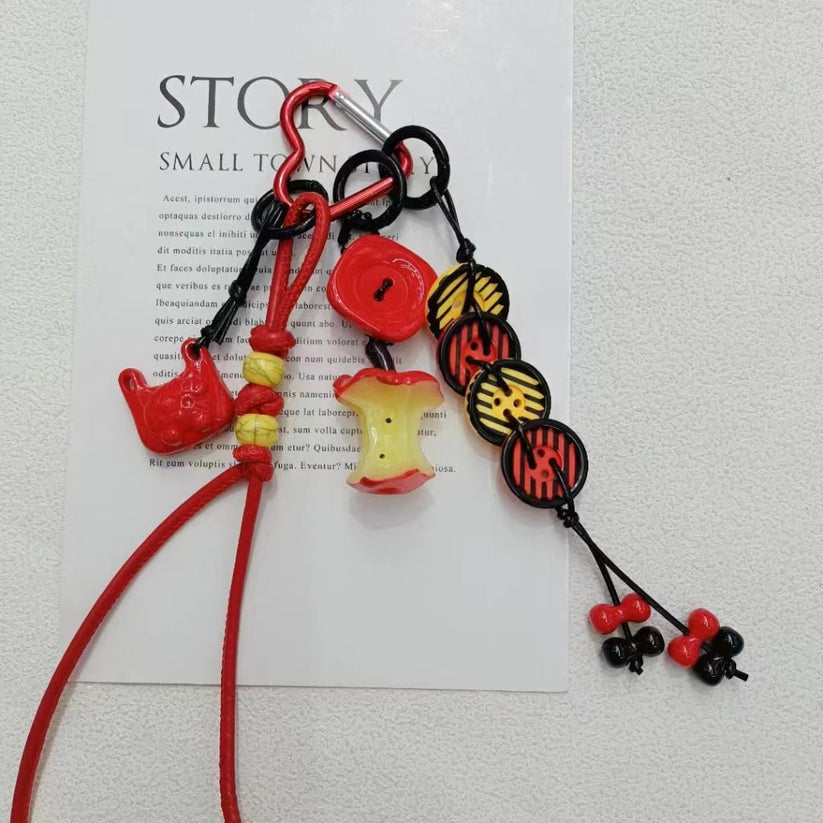 Vivid Cute Apple Core Pendants Accessories, Around 44*27MM