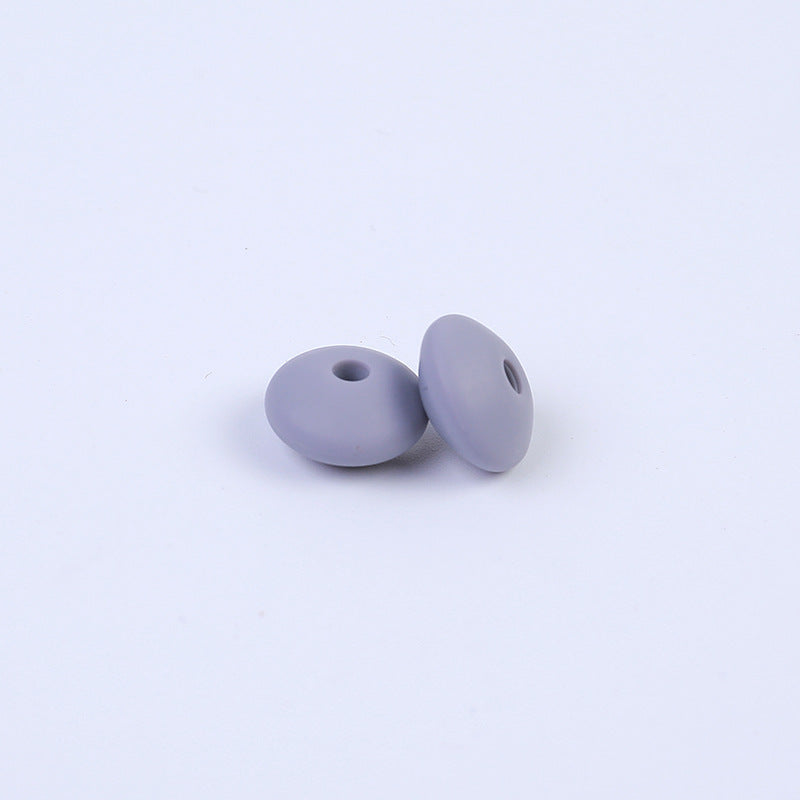 Spot Silicone Beads European and American Jewelry 12mm Small Beads DIY Necklace Beaded Oval Lentil Loose Beads Wholesale #101-137