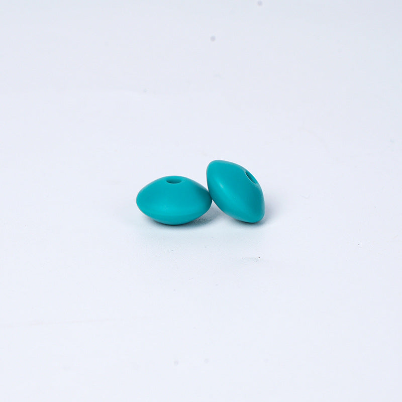 Spot Silicone Beads European and American Jewelry 12mm Small Beads DIY Necklace Beaded Oval Lentil Loose Beads Wholesale #101-137