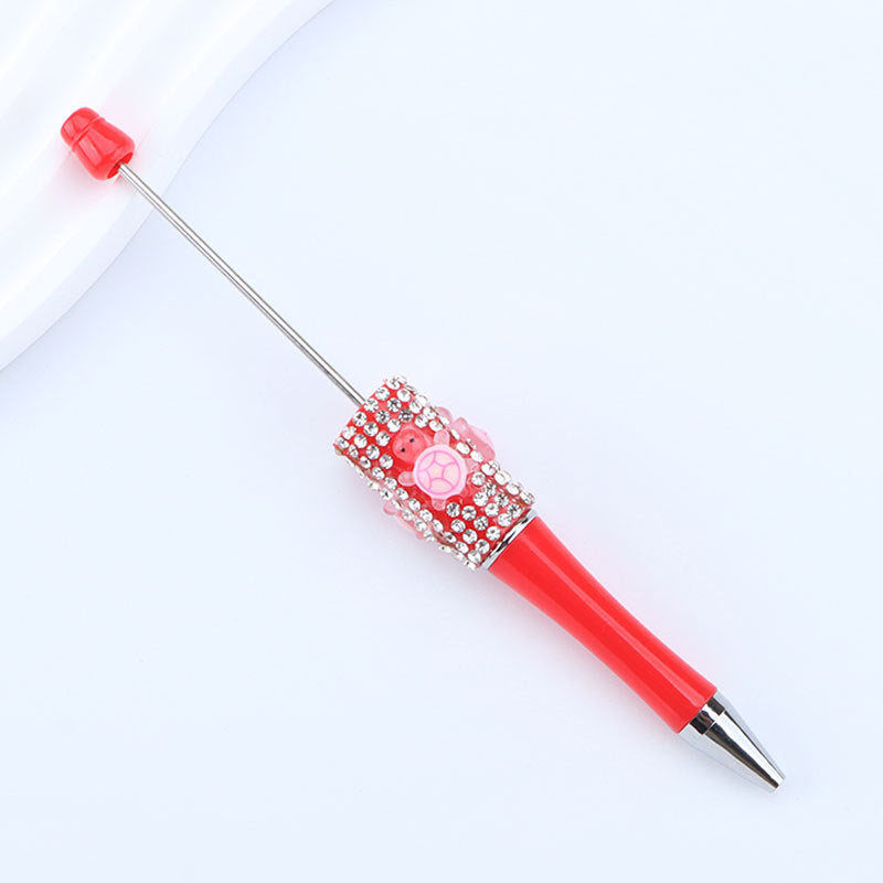DIY turtle broken diamond bead pen Internet celebrity turtle dream turtle super cute turtle diamond pen bead round bead cute pen