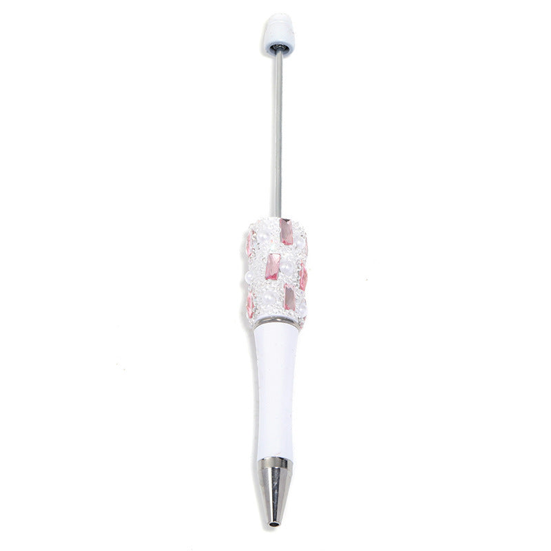 Heavy Industry DIY Shiny Square Diamond Rhinestone Gypsy Sugar Pattern Multi-color Beaded Rotary Ballpoint Pen