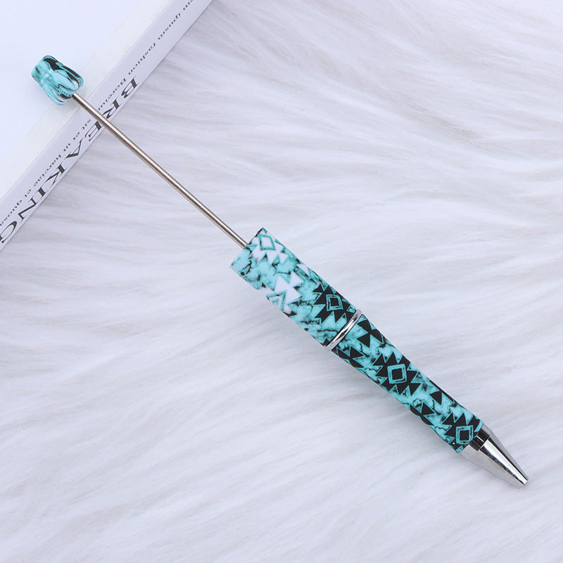 DIY bead pen printing pattern creative plastic beading puzzle leopard print floral cow tiger pattern bead pen wholesale