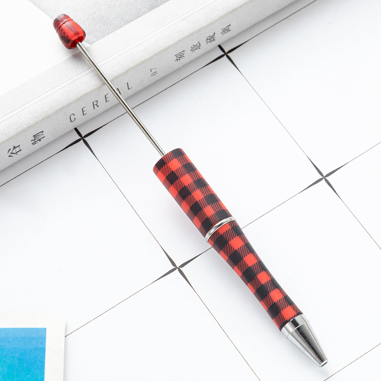 Checkered Plaid Printed Beadable Pens