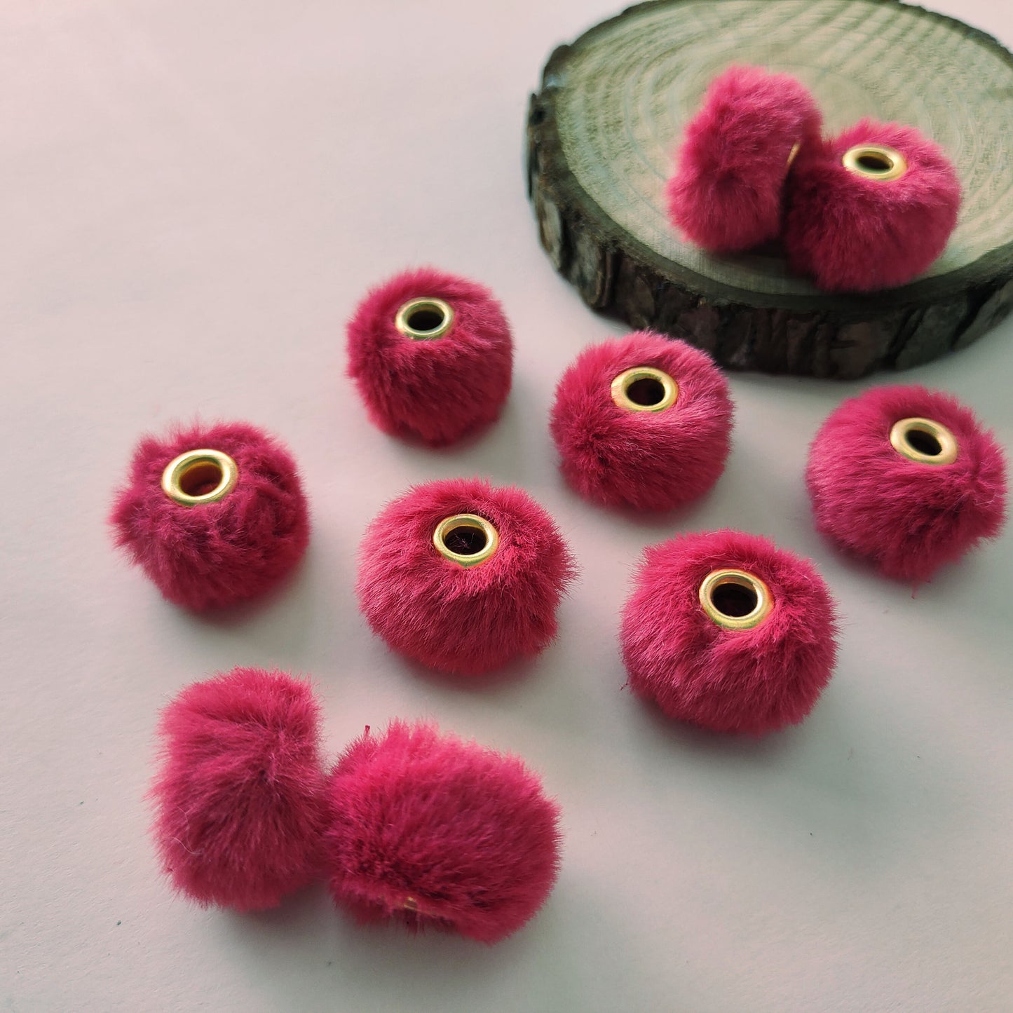 Imitation Rabbit Fur Plush Hanging Ball Beads Beads 20mm Straight Hole Hairball Beads DIY Mobile Phone Chain Accessories