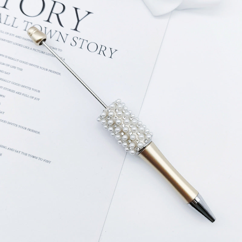 DIY Pearl Diamond Bead Pen Hand Sticker Diamond Ballpoint Pen Flash Diamond Pearl Diamond Beadedpen Spot Wholesale