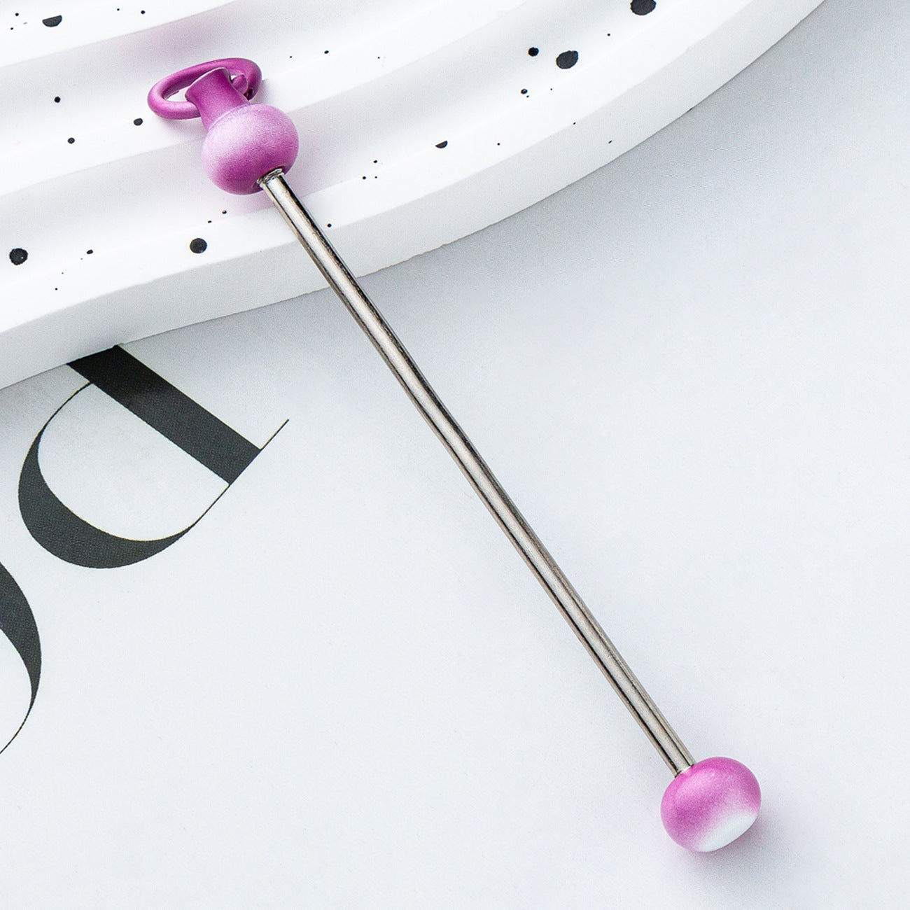 Creative new DIY beaded pole spot gradual change color color beaded keychain pole accessories pendant wholesale