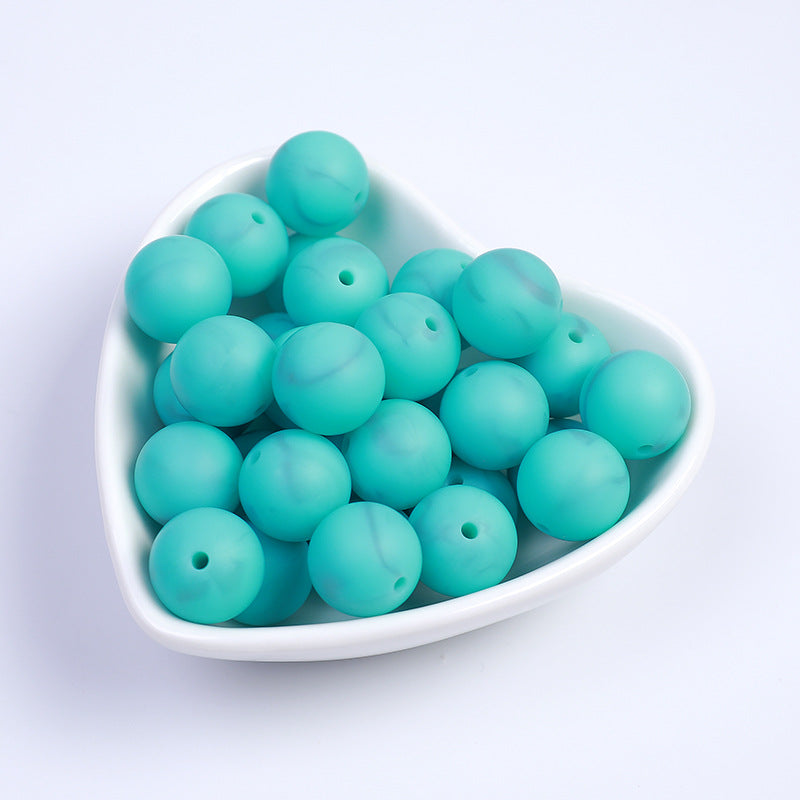 15mm Sweet Candy Color Silicone Beads Handmade Beaded Necklace Bracelet Accessories Food Grade Mixed Color Silicone Loose Beads Wholesale