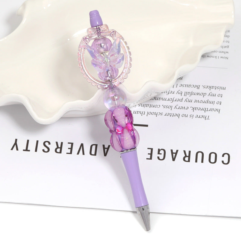 Creative new cartoon rotating bead pen heavy industry glitter high value new ins wind bead pen ballpoint pen