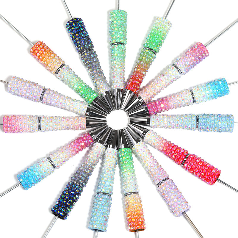 New full diamond bead pen high value gradual change resin diamond bead pen DIY creative hand paste drill bead pen