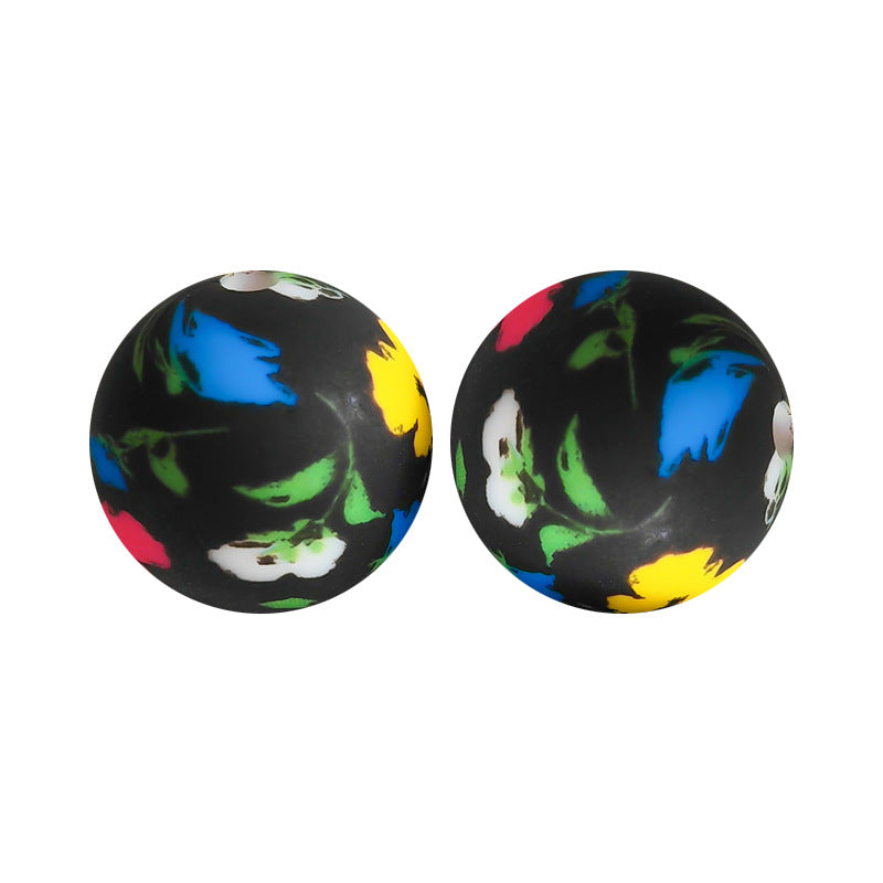 15mm Silicone Beads Water Transfer Beads DIY Jewelry Bead Pen Loose Beads Wholesale #151-200