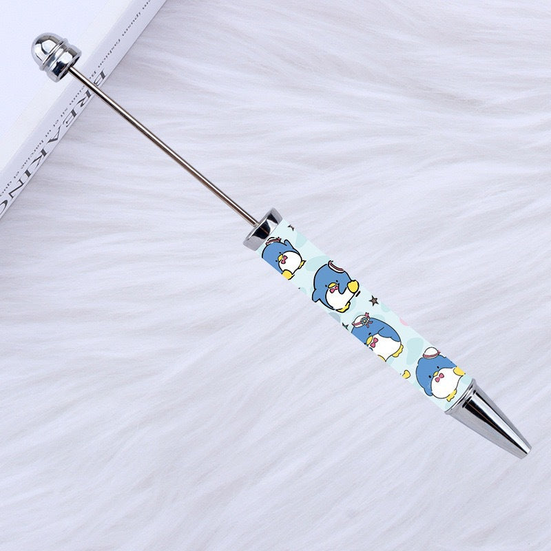 New Style DIY Plastic Beadable Pens with Cartoon Prints