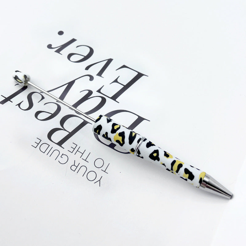 DIY printing pattern bead pen creative leopard print floral cow bead pen cross-border beadedpen spot wholesale