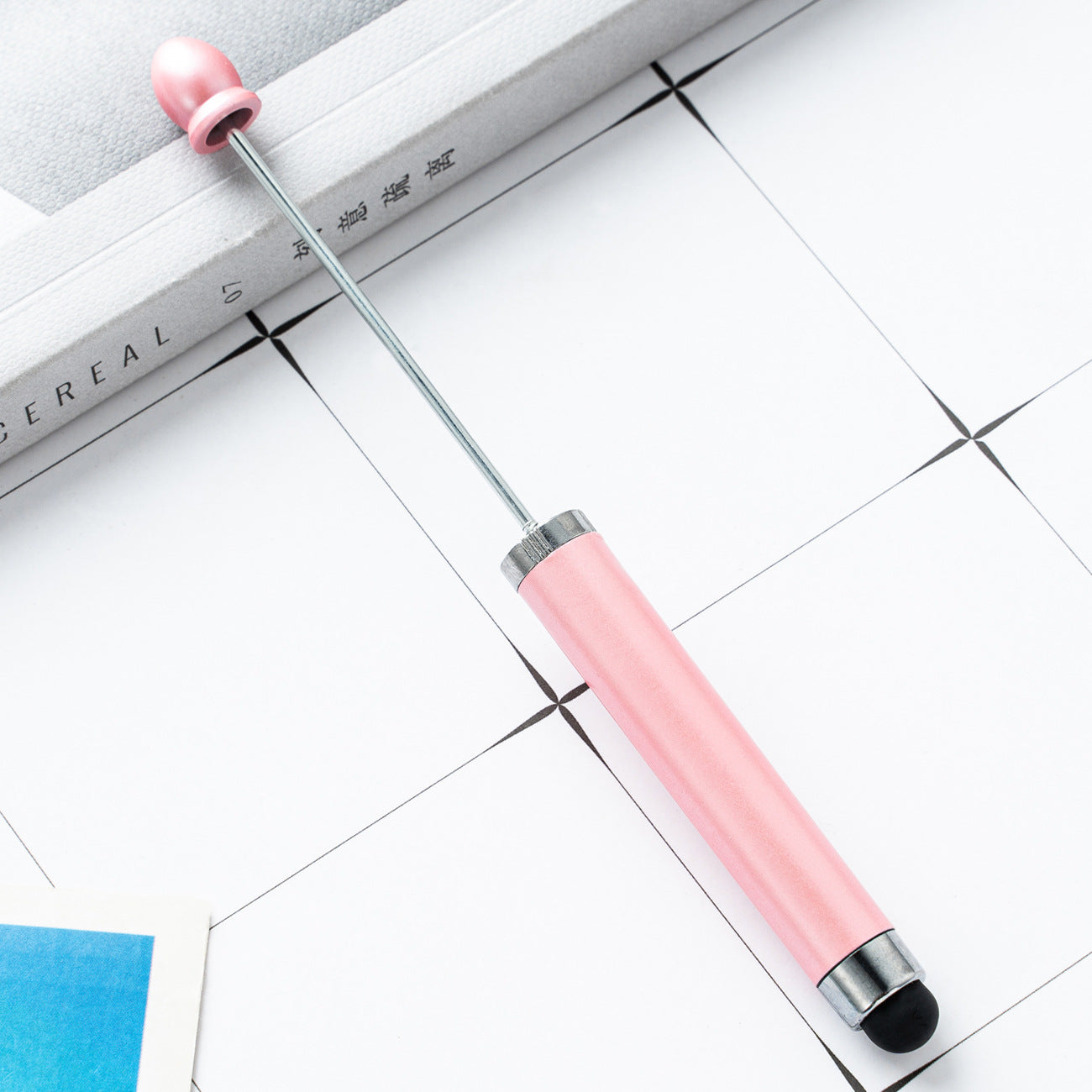 Spot wholesale plastic pen touch screen pen DIY handmade bead pen three-in-one capacitive bead multi-functional ballpoint pen