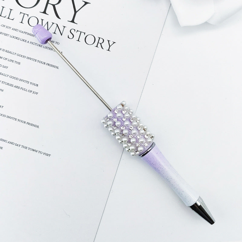 DIY Pearl Diamond Bead Pen Hand Sticker Diamond Ballpoint Pen Flash Diamond Pearl Diamond Beadedpen Spot Wholesale