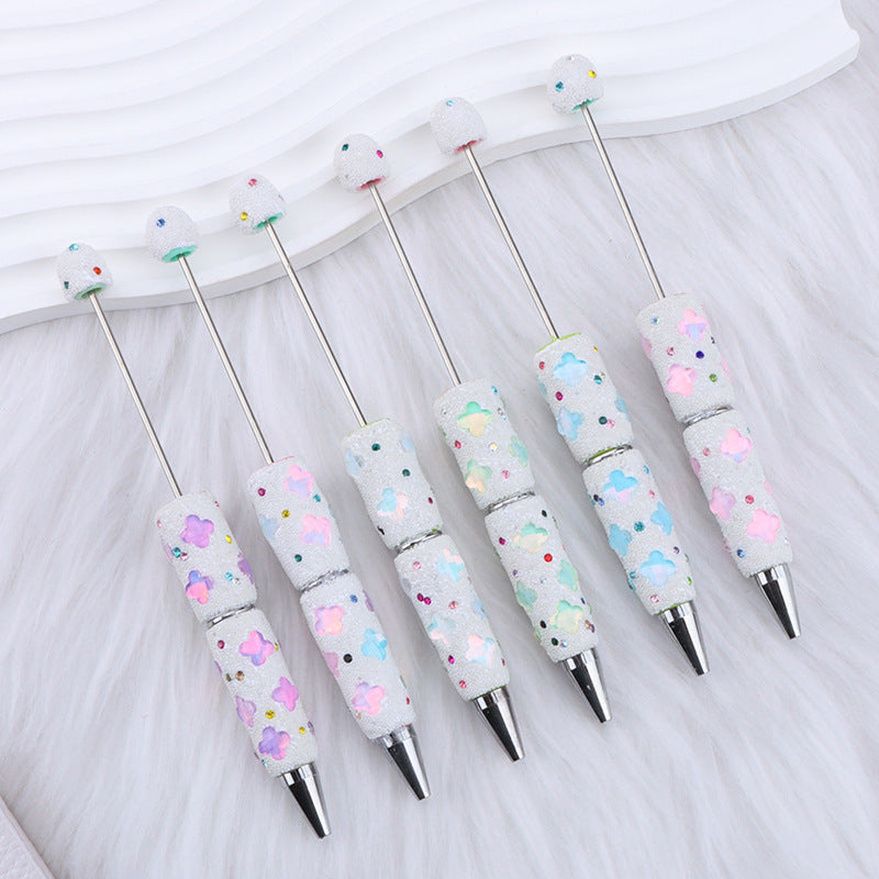 Creative DIY full diamond love rabbit four-leaf clover star moon bead pen, cute multi-color cute pen wholesale