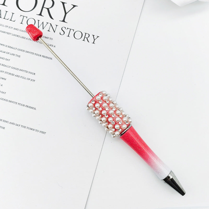 DIY Pearl Diamond Bead Pen Hand Sticker Diamond Ballpoint Pen Flash Diamond Pearl Diamond Beadedpen Spot Wholesale